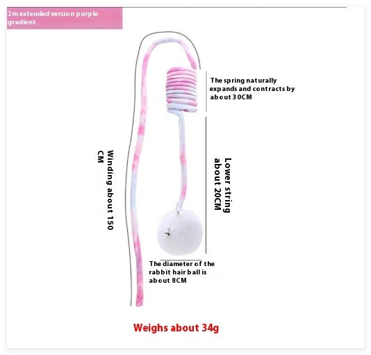 猫用おもちゃ 吸盤付き スプリングうさぎ毛ボール インタラクティブ