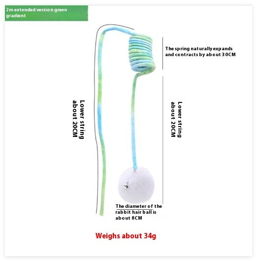 猫用おもちゃ 吸盤付き スプリングうさぎ毛ボール インタラクティブ