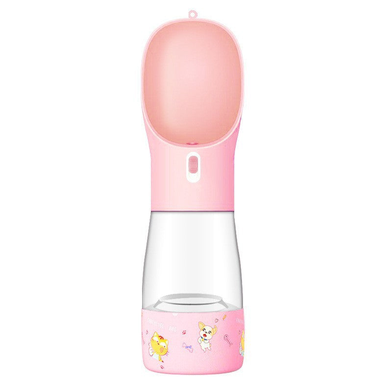 ペット用 携帯式 給水ボトル フードボウル付き 犬猫兼用 アウトドア旅行用