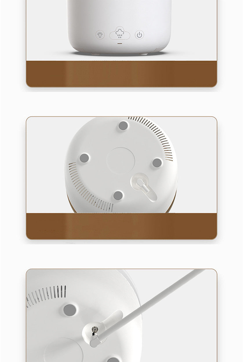 新クラウドラウンエア加湿器 エッセンシャルオイル アロマディフューザー USB 静音ミスト加湿器 カラフルライト付き