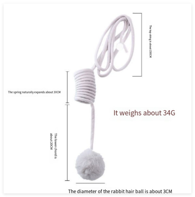 猫用おもちゃ 吸盤付き スプリングうさぎ毛ボール インタラクティブ