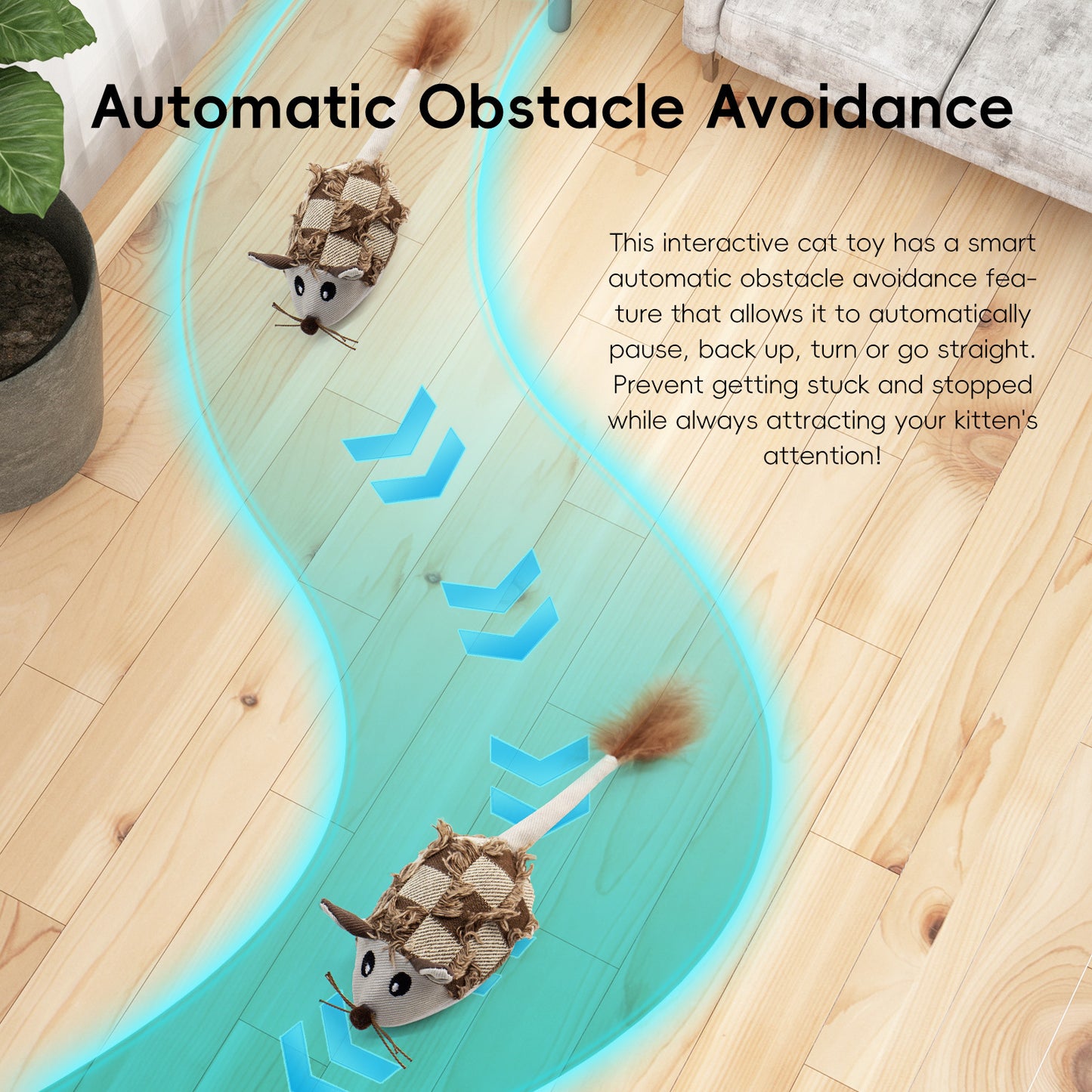 電動キャットトイ（充電式マウス・羽付き）