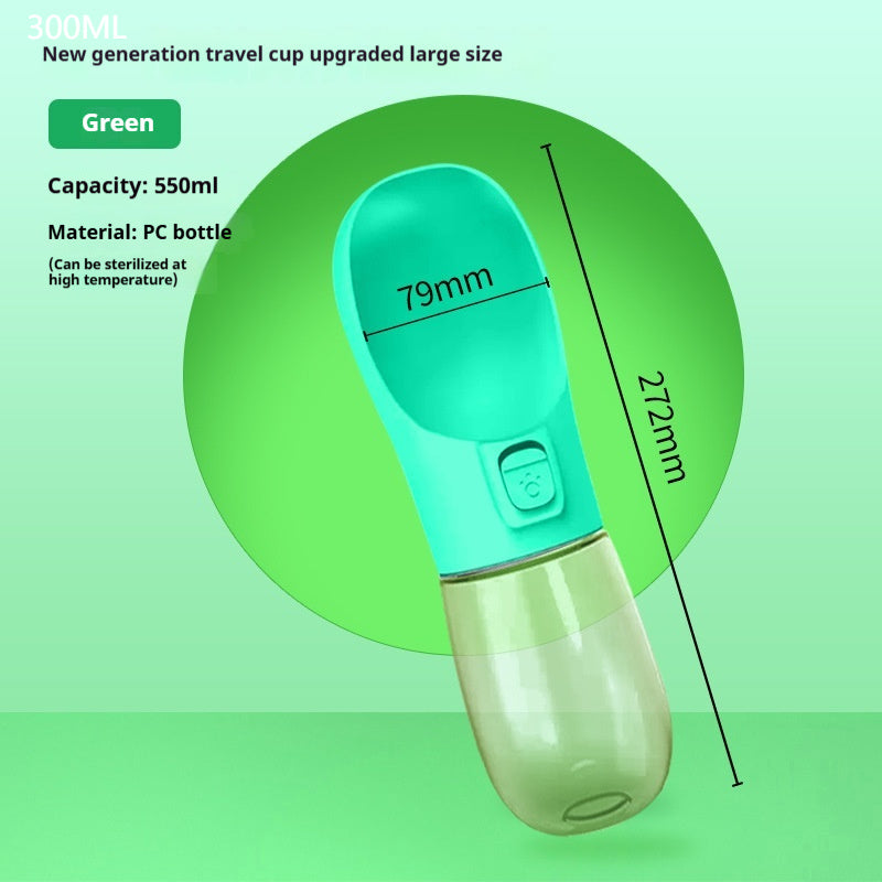 ペット用 携帯式 給水ボトル フードボウル付き 犬猫兼用 アウトドア旅行用