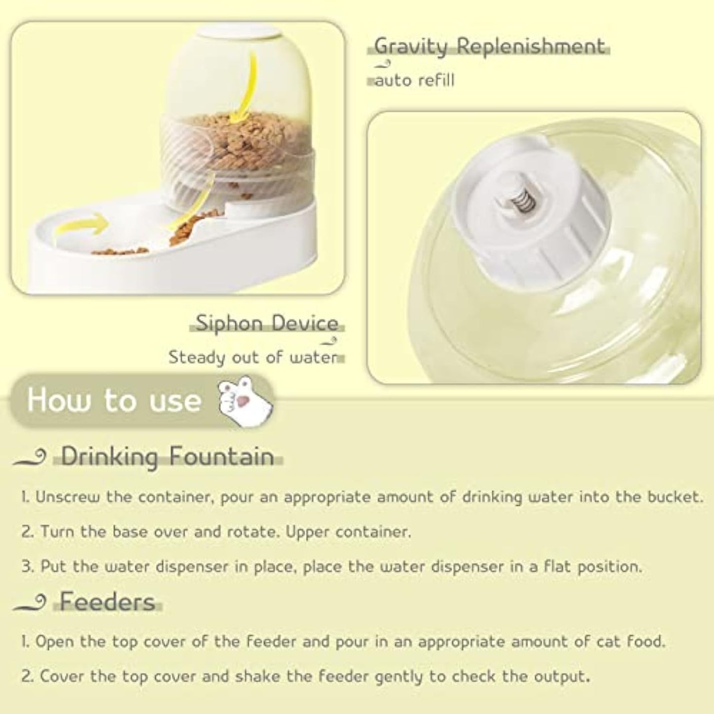 猫用 2in1 フィーダー＆ウォーターボウルセット（2L）